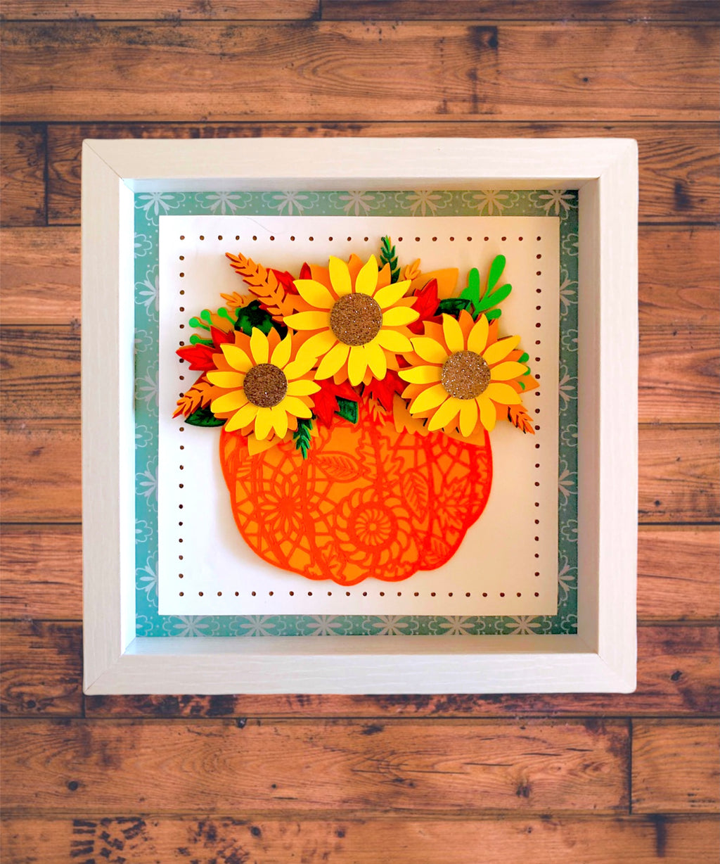 Sunflower Pumpkin Shadowbox