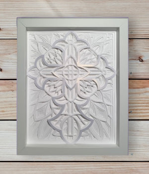 White Cross 3D framed art